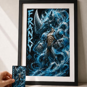 Franky Poster | One Piece Fan Art Print | Holographic Anime Collectible
