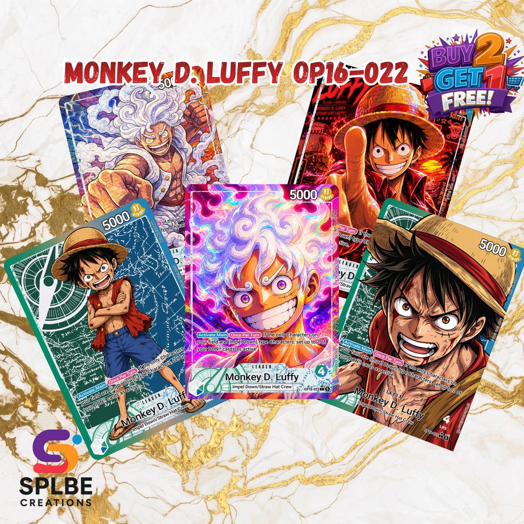 Custom Monkey D. Luffy OP16-022 Leader AA Fan Art Cards – One