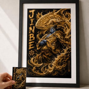 Jinbe Poster | One Piece Fan Art Print | Holographic Anime Collectible