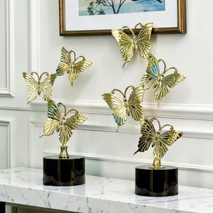 Sculpture papillon art déco, table basse ou décoration de bureau, décoration d'intérieur moderne, cadeau de pendaison de crémaillère
