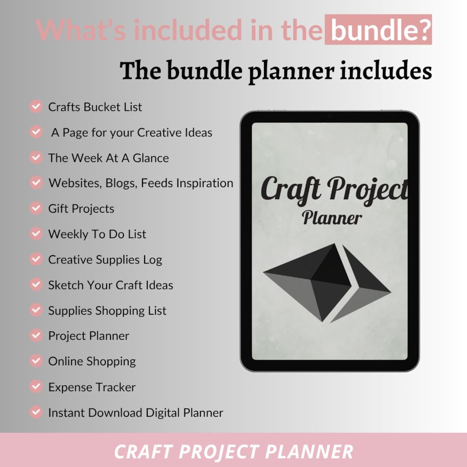 Bundle Project Craft Planner Bundle, Projects, Inventory, Expense Tracker (canva ...