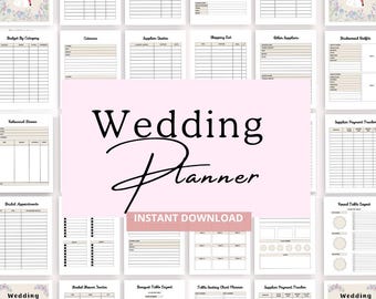 Braut Hochzeit Planer, Budget Checkliste, Organizer PDF (Instant Download)