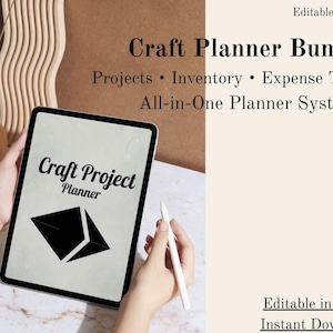 Pacote de Planejamento de Artesanato, Projetos, Inventário, Controle de Despesas (Modelo do Canva)