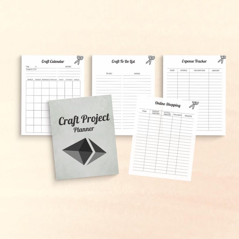 Craft Planner Bundle, Projects, Inventory, Expense Tracker (canva ...