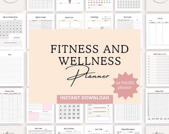 Fitness and Wellness Planner: Daily Self-Care, Mental Health Tracker (Digital Download)