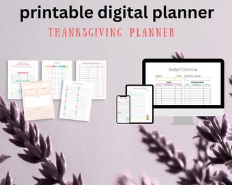 Thanksgiving Planner Printable, Meal Guest Budget Organizer (Digital Download)