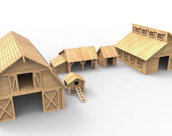 Campbell Farm,  Laser Cut 3mm Pattern diecast, G scale, DIY Wooden Scale Model, 3d puzzle