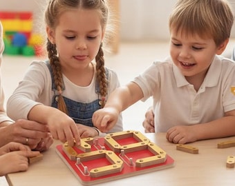 Quebra-cabeça numérico de madeira Montessori, brinquedo educativo de matemática para crianças, tabuleiro de aprendizagem lógica