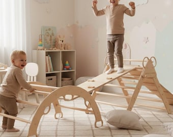 Arco de escalada com almofada, brinquedos para bebês que andam em pé, móveis Montessori