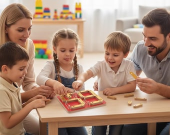 Montessori Wooden Number Puzzle, Educational Math Toy for Toddlers, Counting Learning Board, Preschool Logic Game, Homeschool Gift for Kids