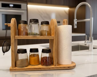 Organizador de cozinha, decoração moderna, presente de madeira, para mãe, presentes de madeira