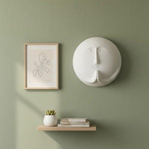 Sculpture Wall Art | Ceramic wall art Home Decor | Clayhead | Housewarming Gift Modern Art | Clay sculpture Living Room Decoration Clay Art