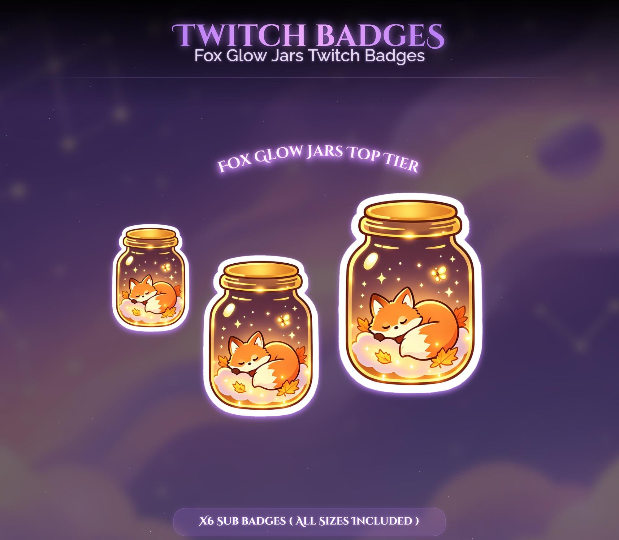 Fox Glow Jars Twitch Badges — preview photo 9