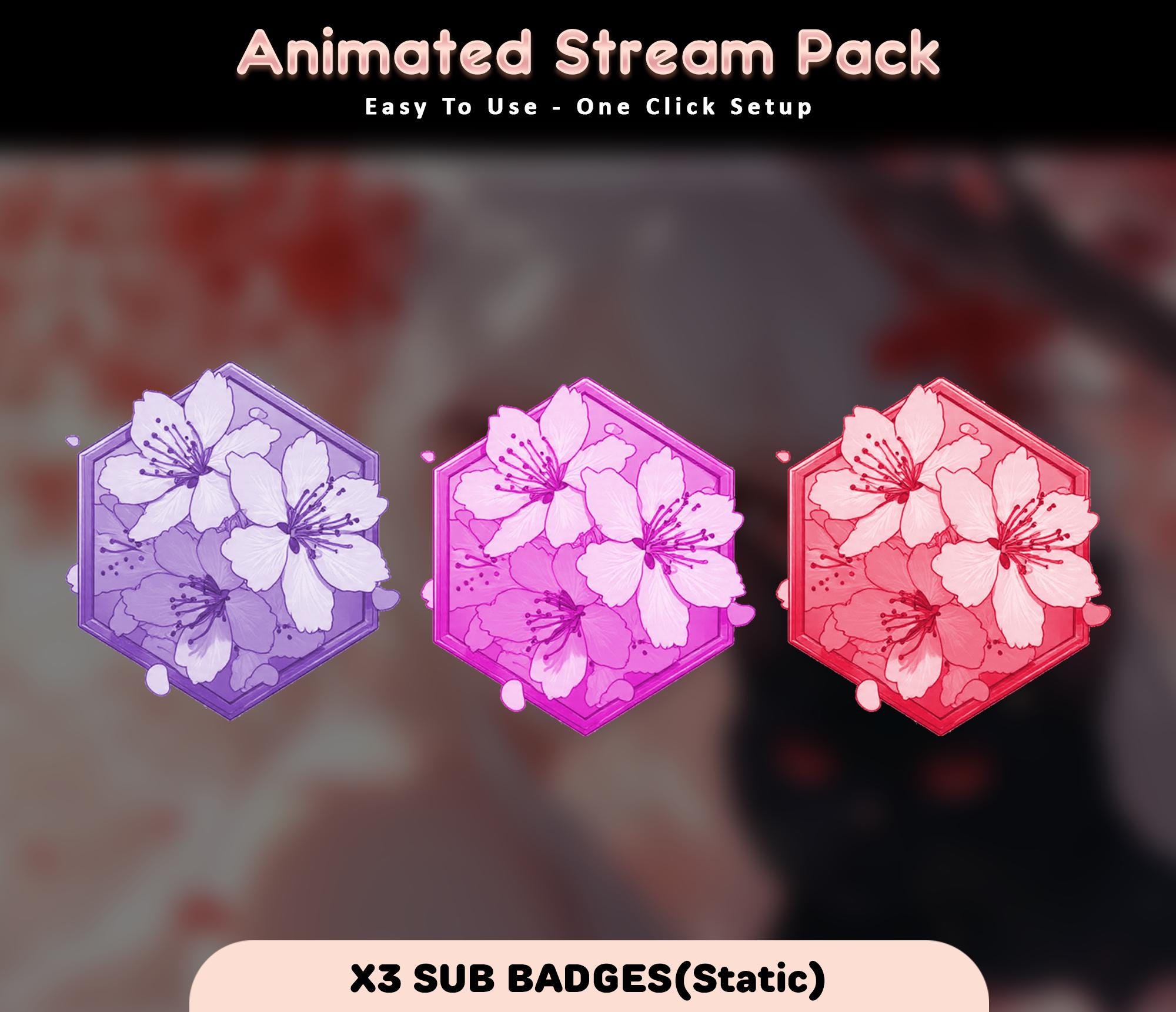Sakura Cat Animated Stream Overlay Pack (Twitch/YouTube/Kick) — preview photo 7