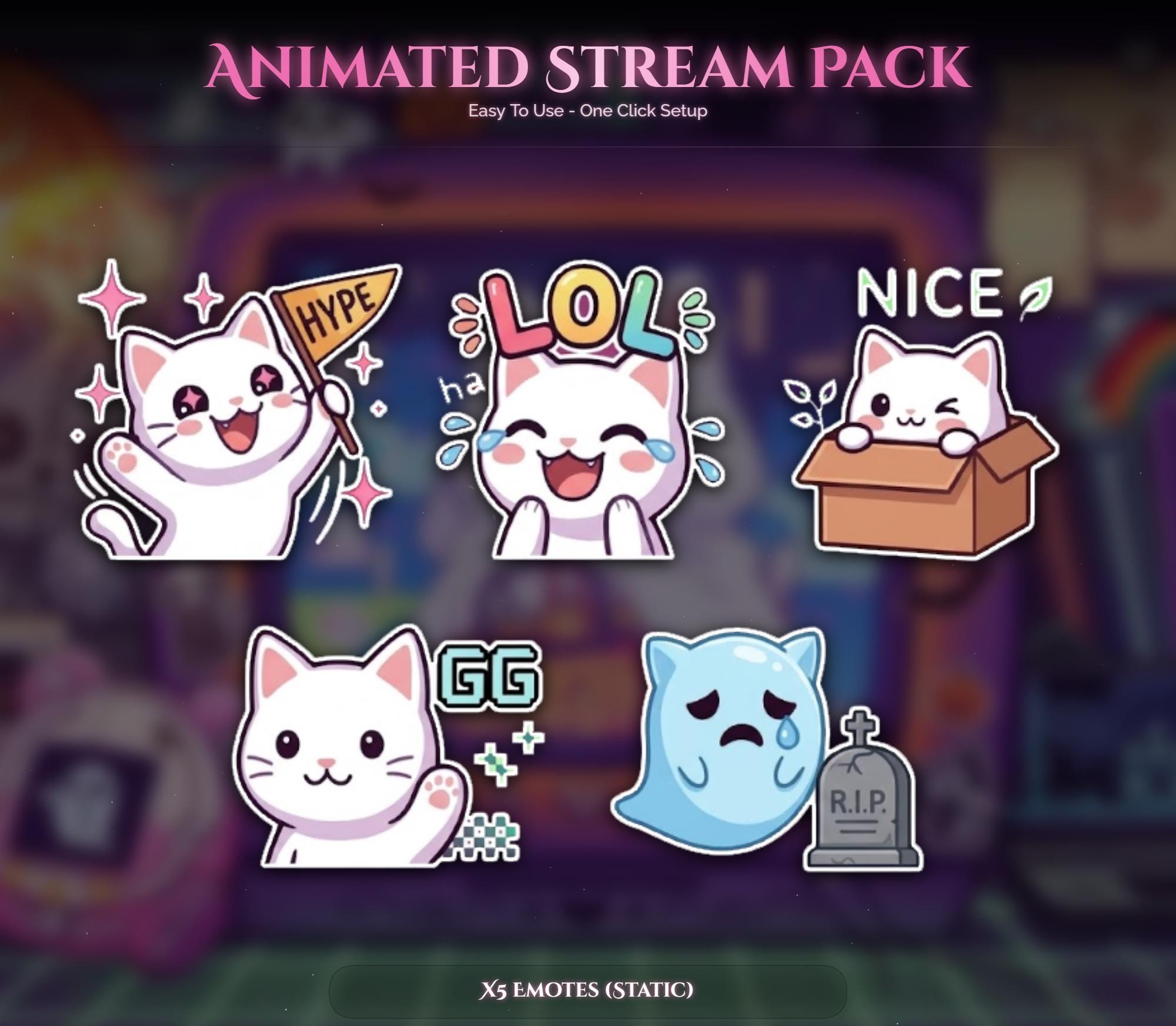 Y2K Spooky Cat Animated Overlay — preview photo 6