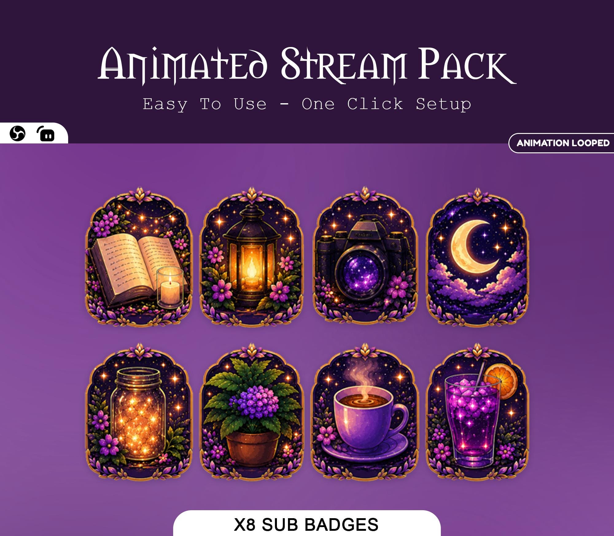 Cozy Midnight Garden Animated Overlay — preview photo 8