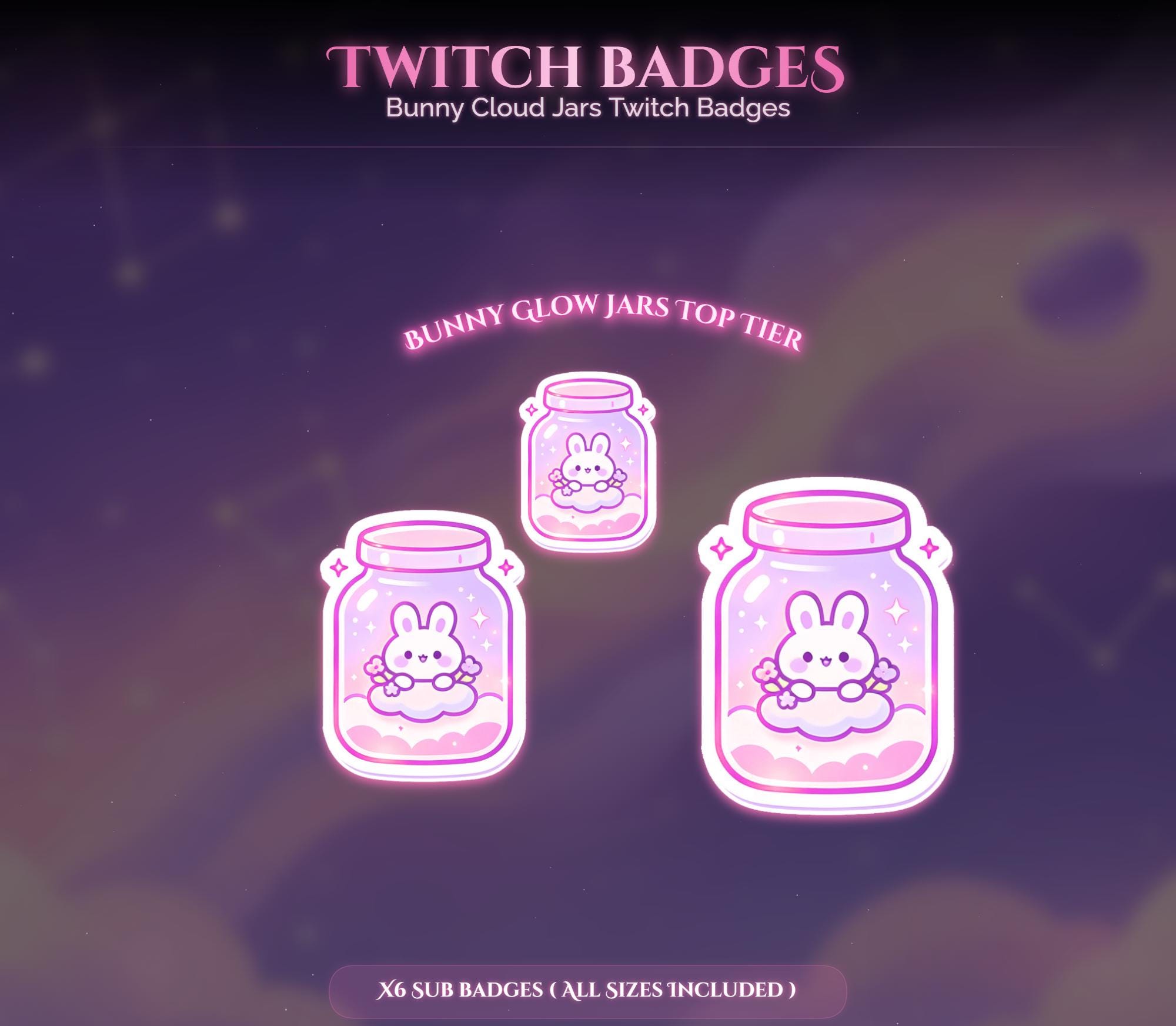 Bunny Cloud Jars Twitch Badges — preview photo 10