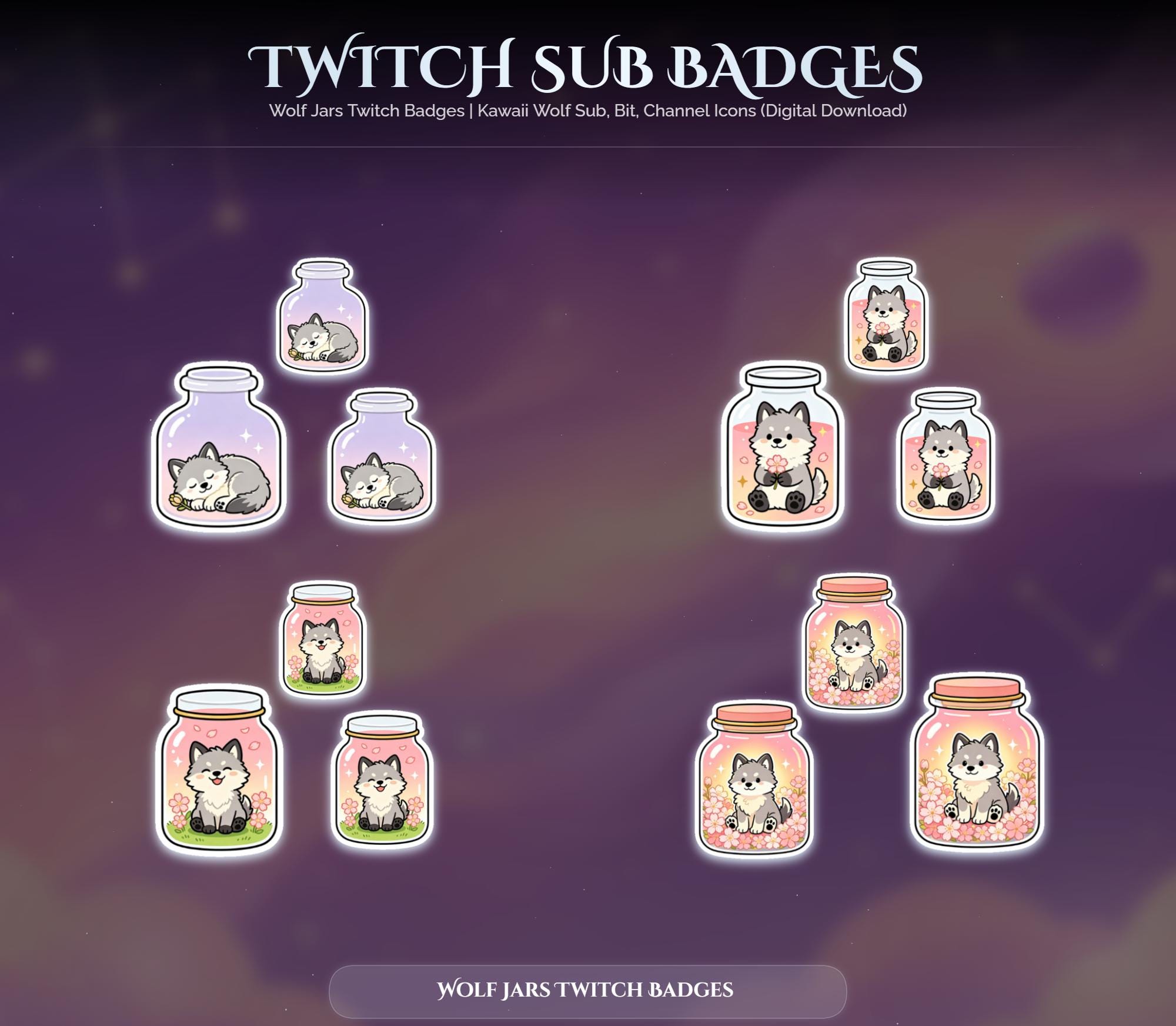6 Wolf Jars Twitch Badges — preview photo 2