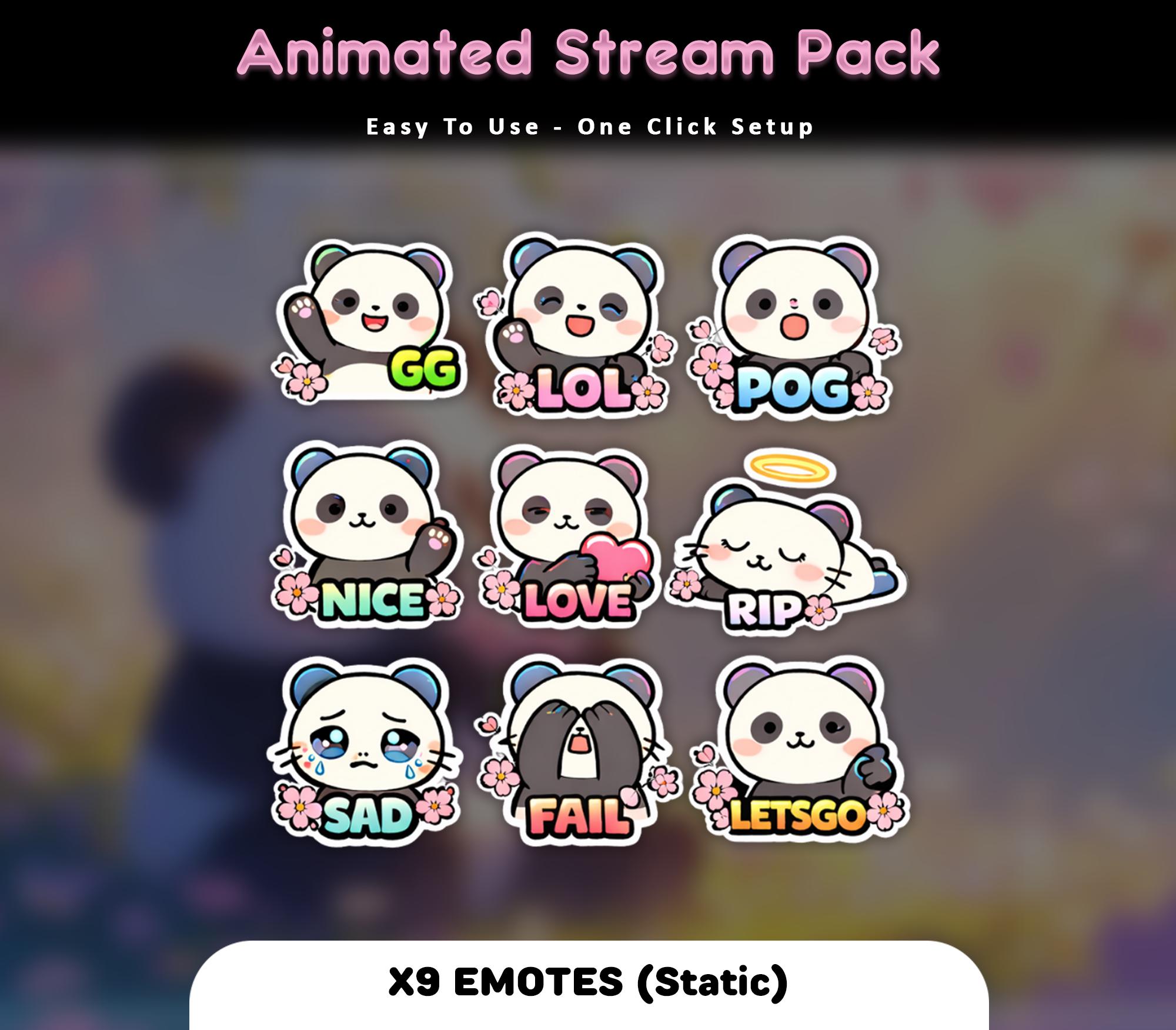 Blossom Panda Animated Stream Package: For Twitch Overlay, YouTube, Kick — preview photo 7