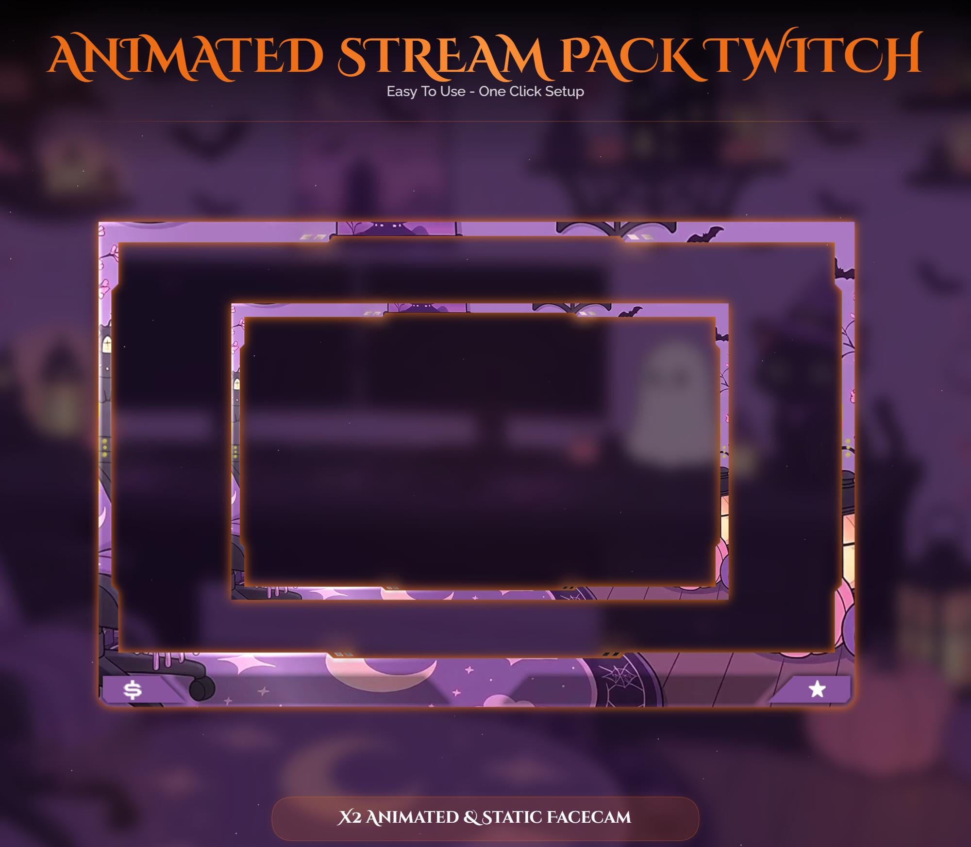 Animated Halloween Twitch Overlay Pack — preview photo 5