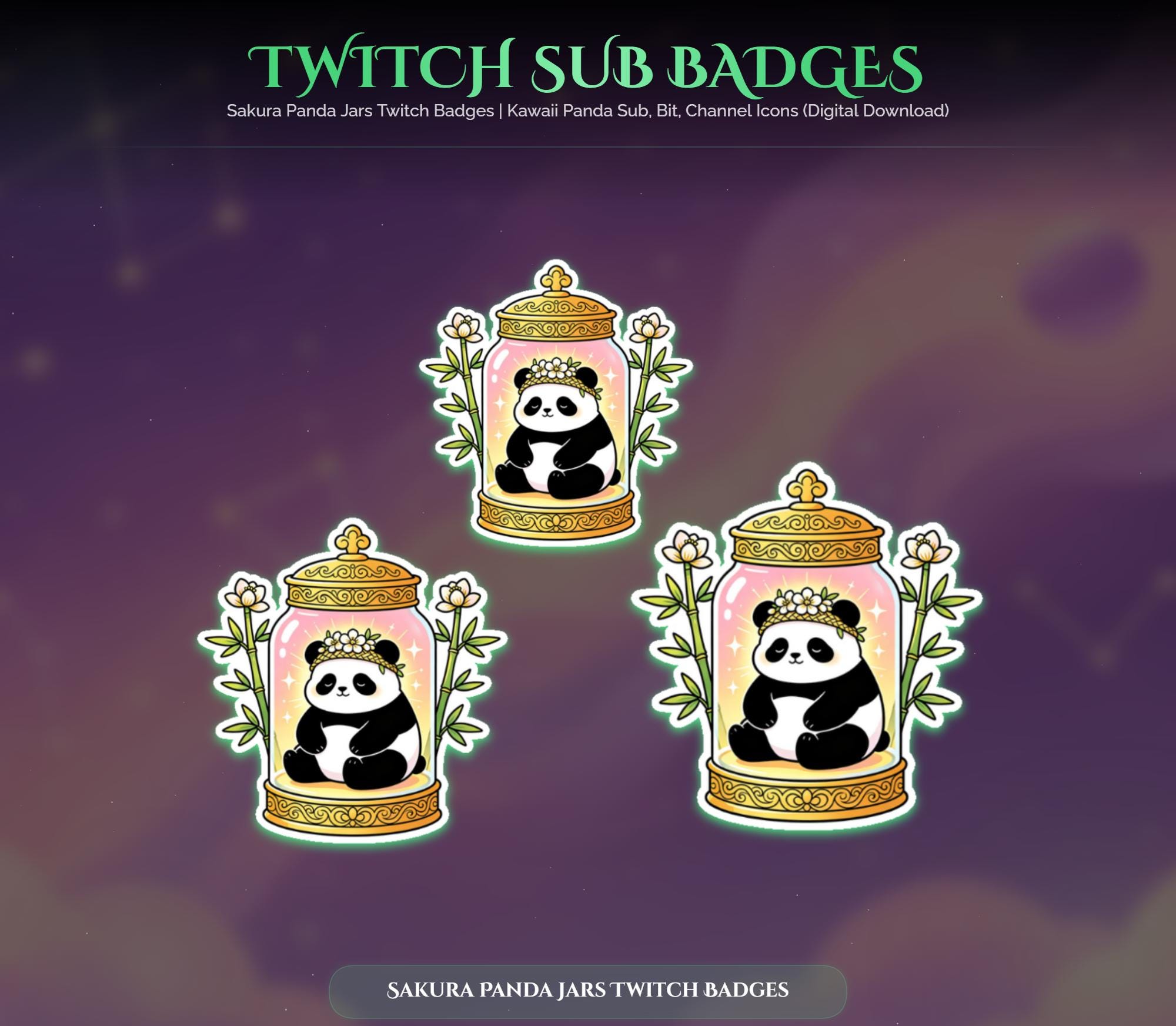 Sakura Panda Jars Twitch Badges — preview photo 8