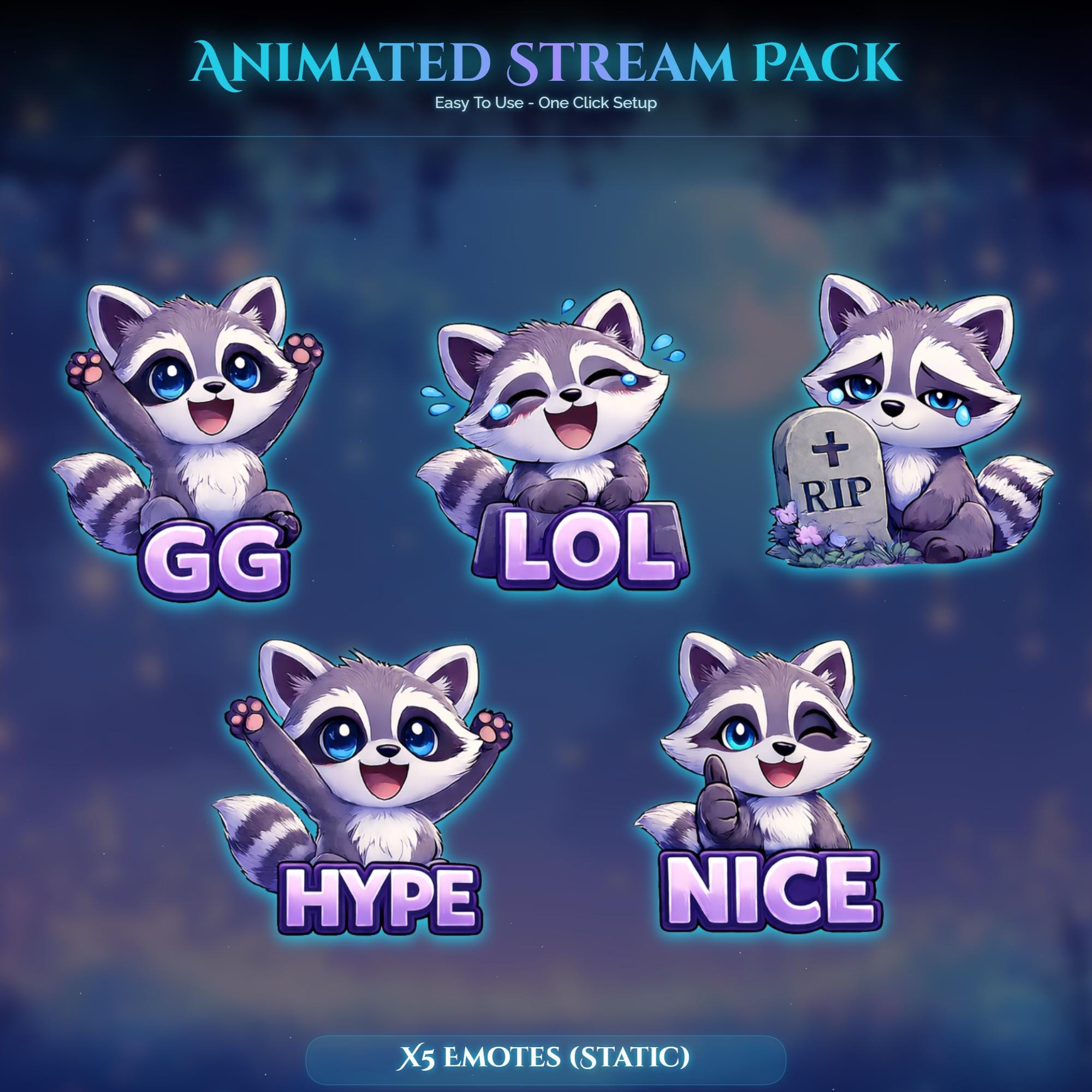 Raccoon Forest Magic Animated Stream Package — preview photo 8