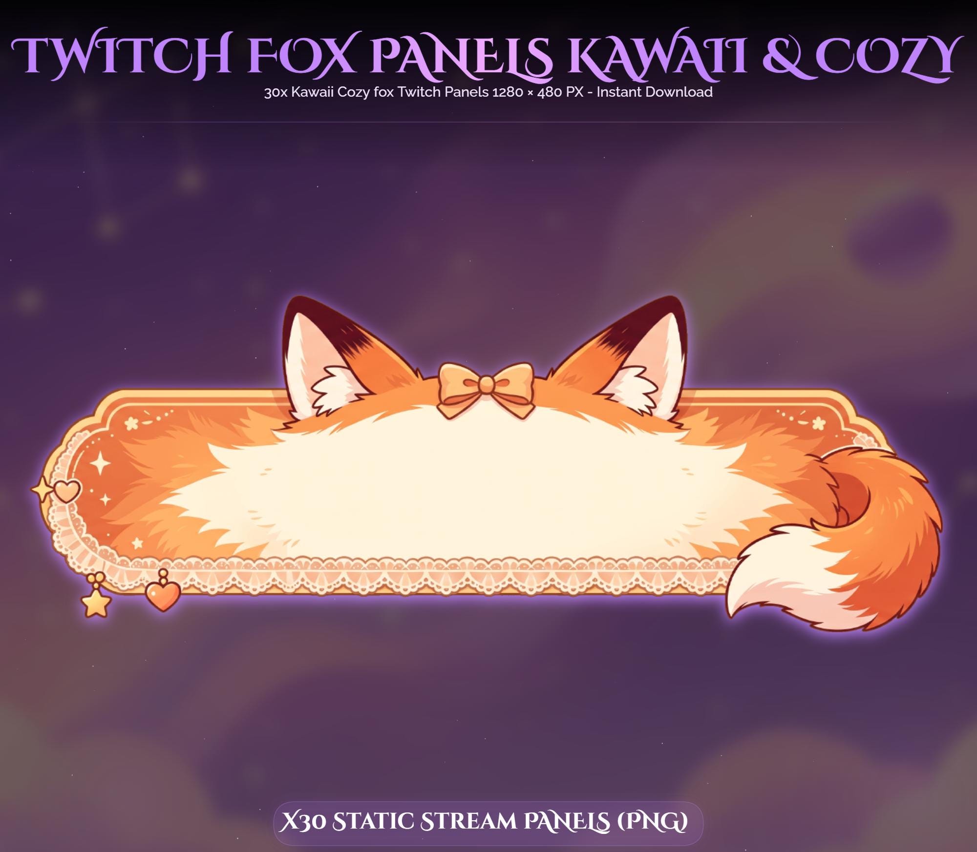30x Kawaii Fox Twitch Panels — preview photo 4