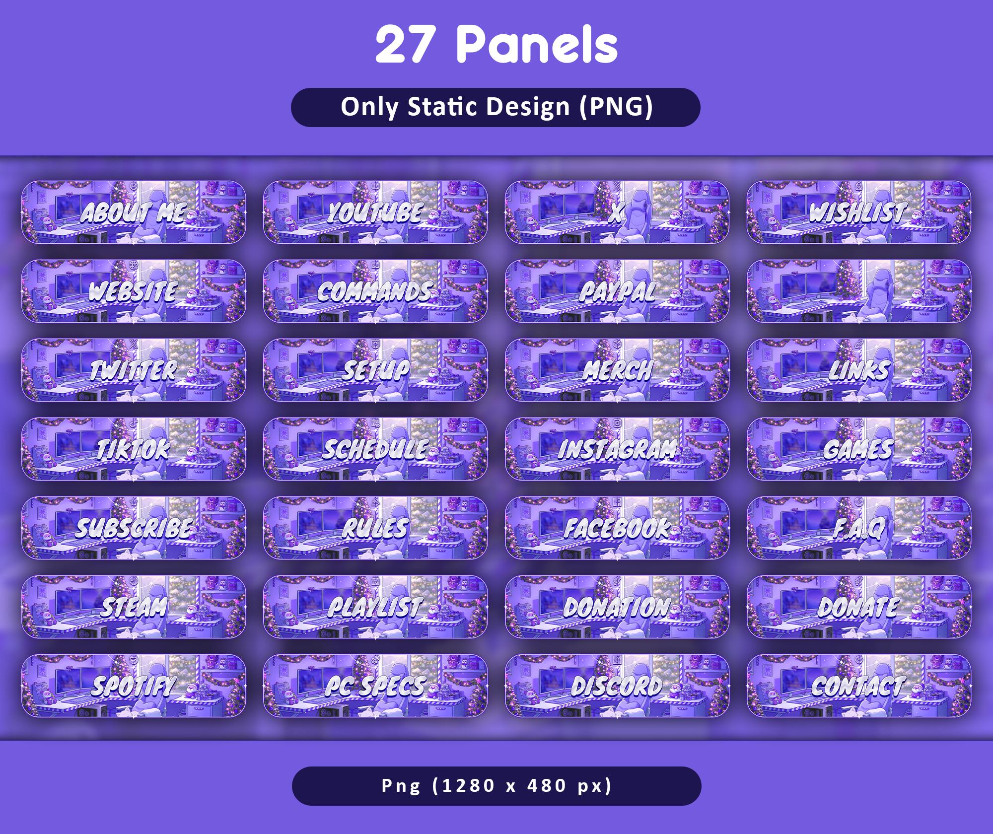 Purple Cat Overlay Animated Stream Pack — preview photo 3