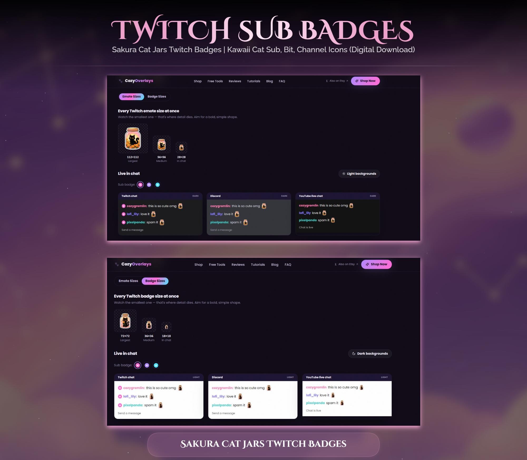 Sakura Cat Jars Twitch Badges — preview photo 10