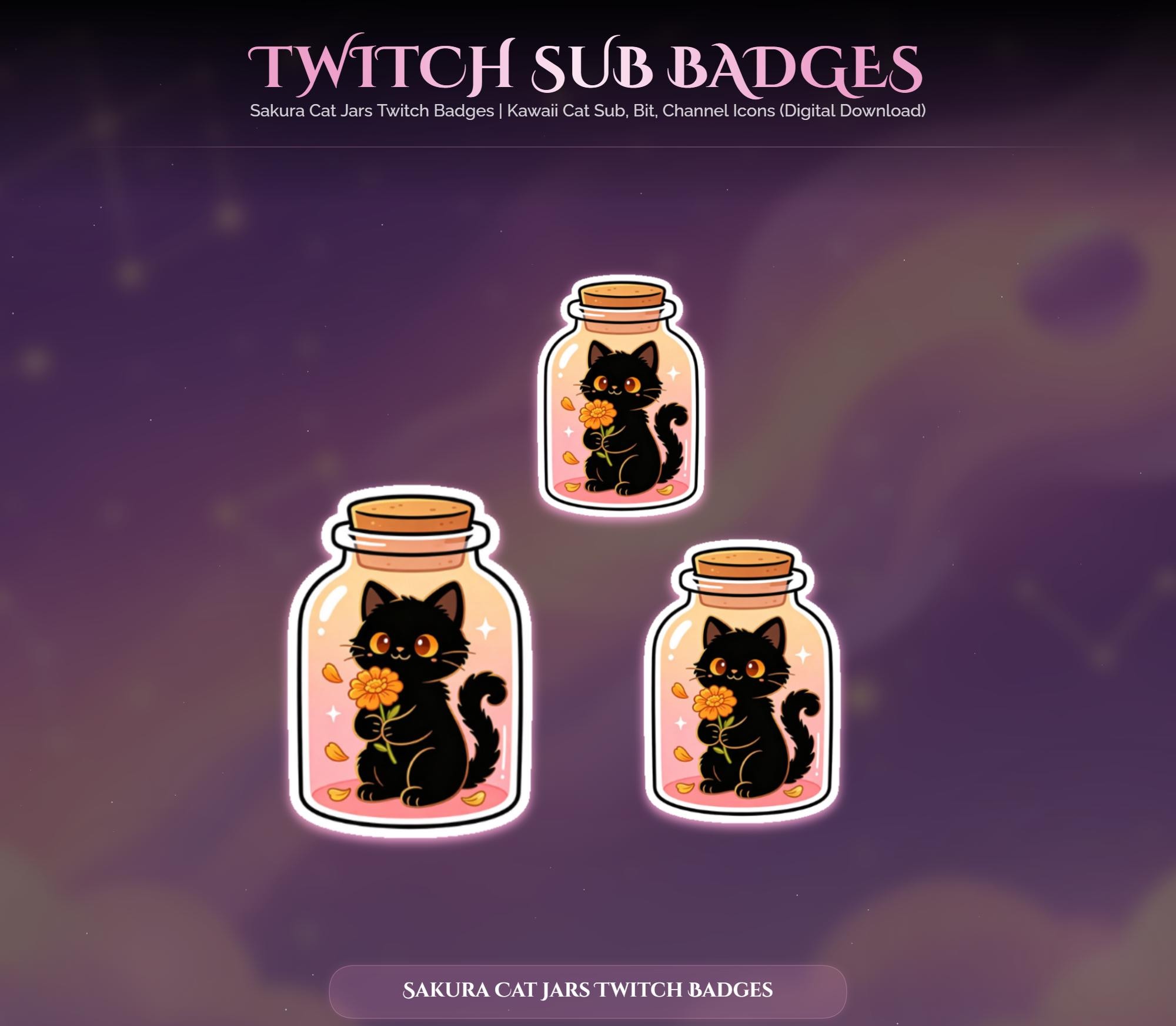 Sakura Cat Jars Twitch Badges — preview photo 4