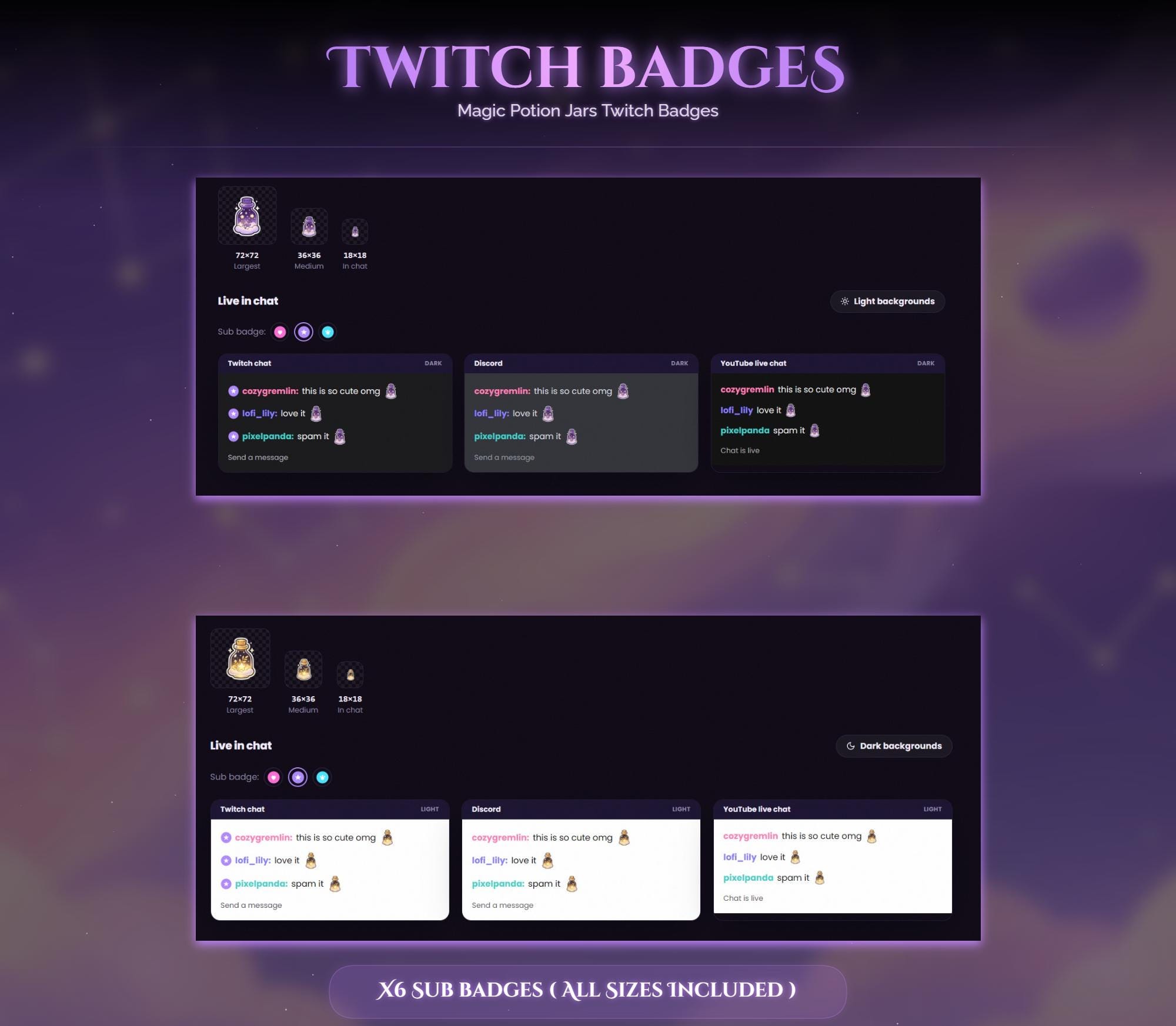 Magic Potion Jars Twitch Badges — preview photo 3