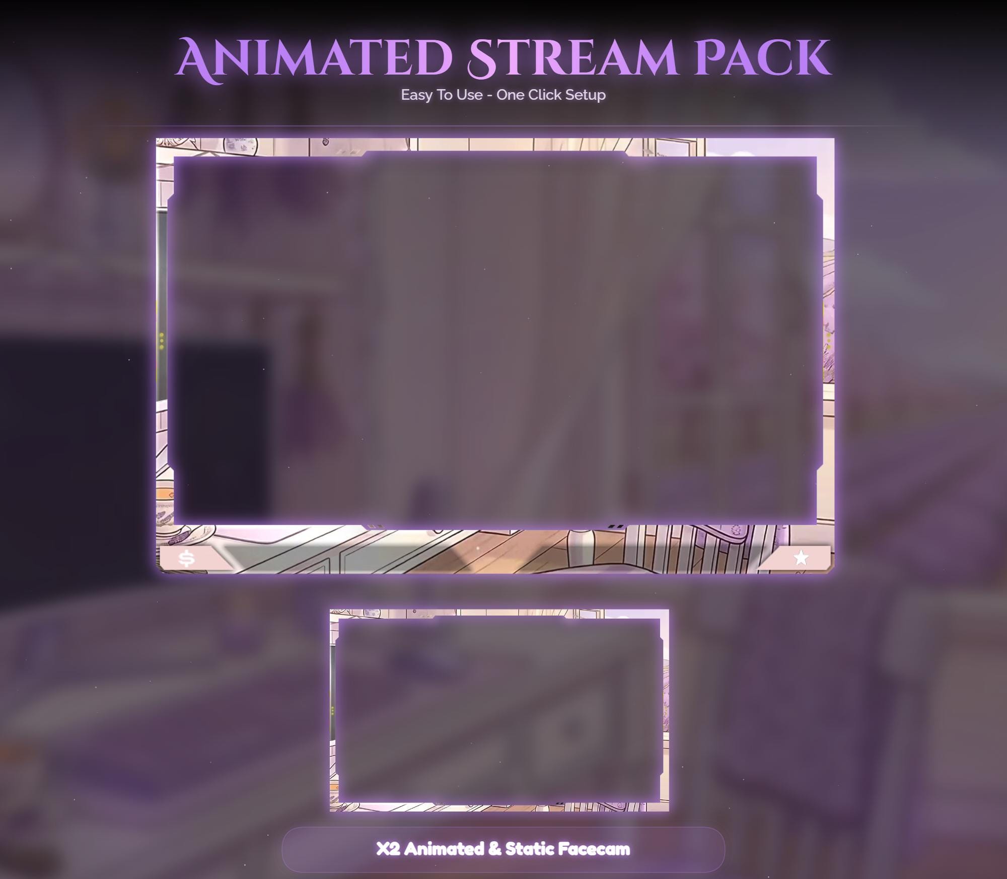 Lavender Spring Dog Animated Stream Package — preview photo 6