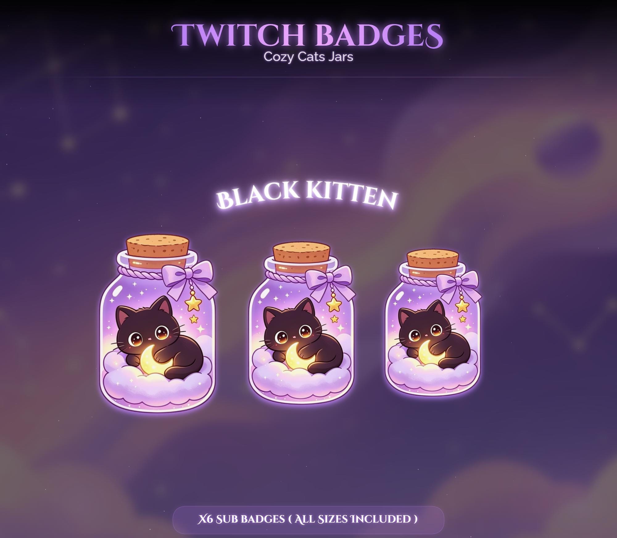 Cozy Cats Jars Twitch Sub Badges — preview photo 4