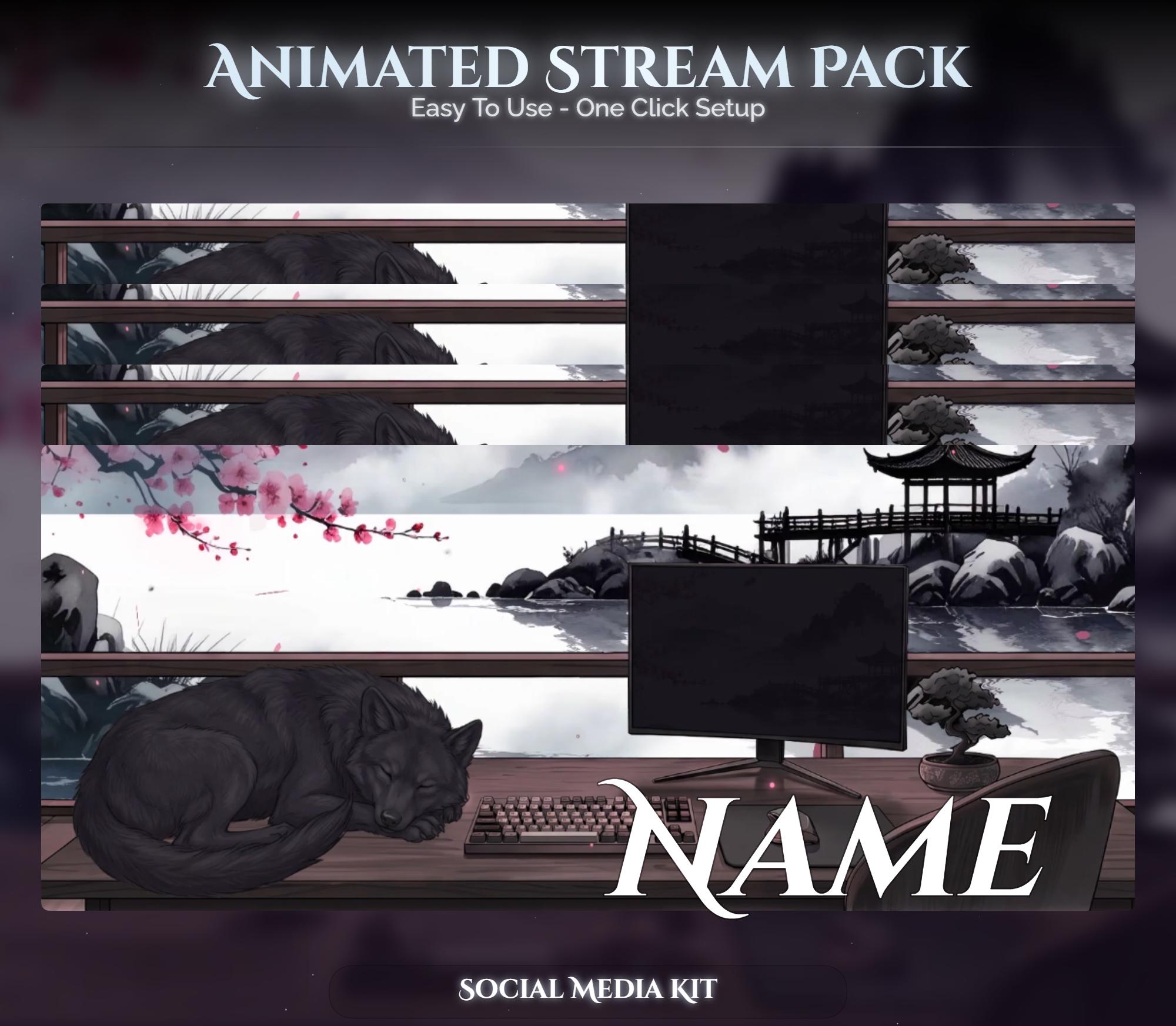 Wolf Overlay Animated Stream Package: Twitch, YouTube, Kick — preview photo 10