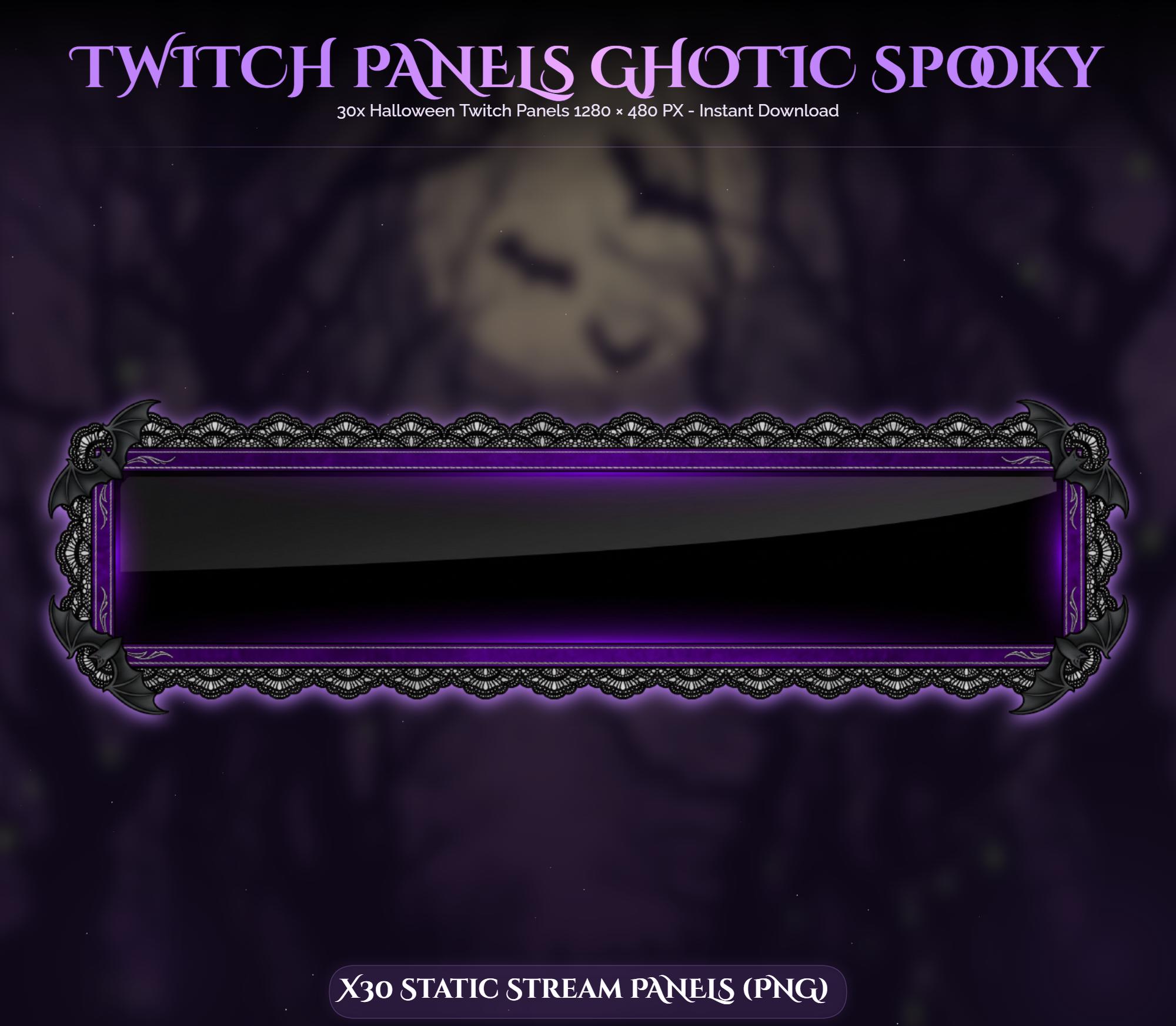 30x Spooky Gothic Purple Twitch Panels — preview photo 4