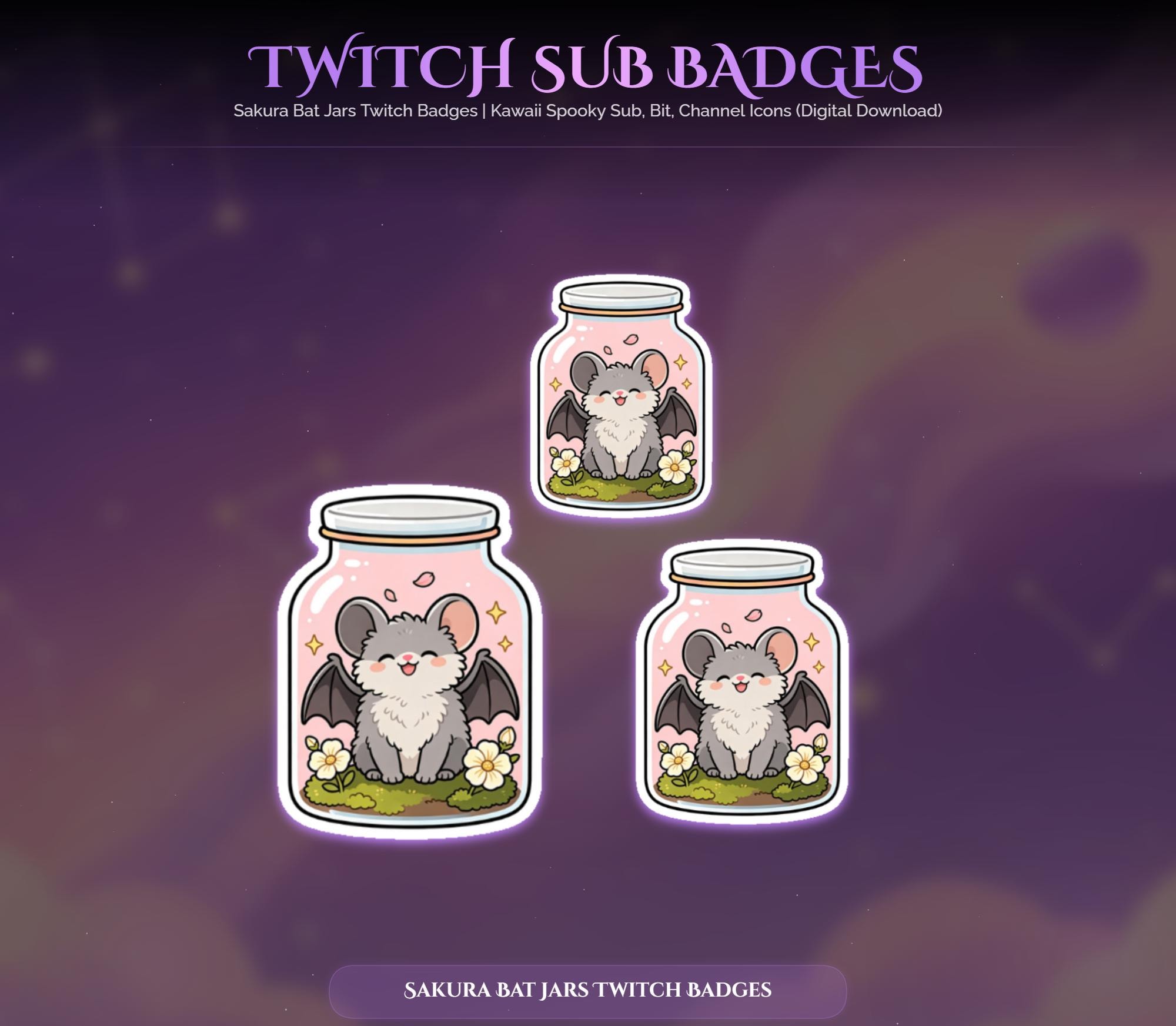 Sakura Bat Jars Twitch Badges — preview photo 4