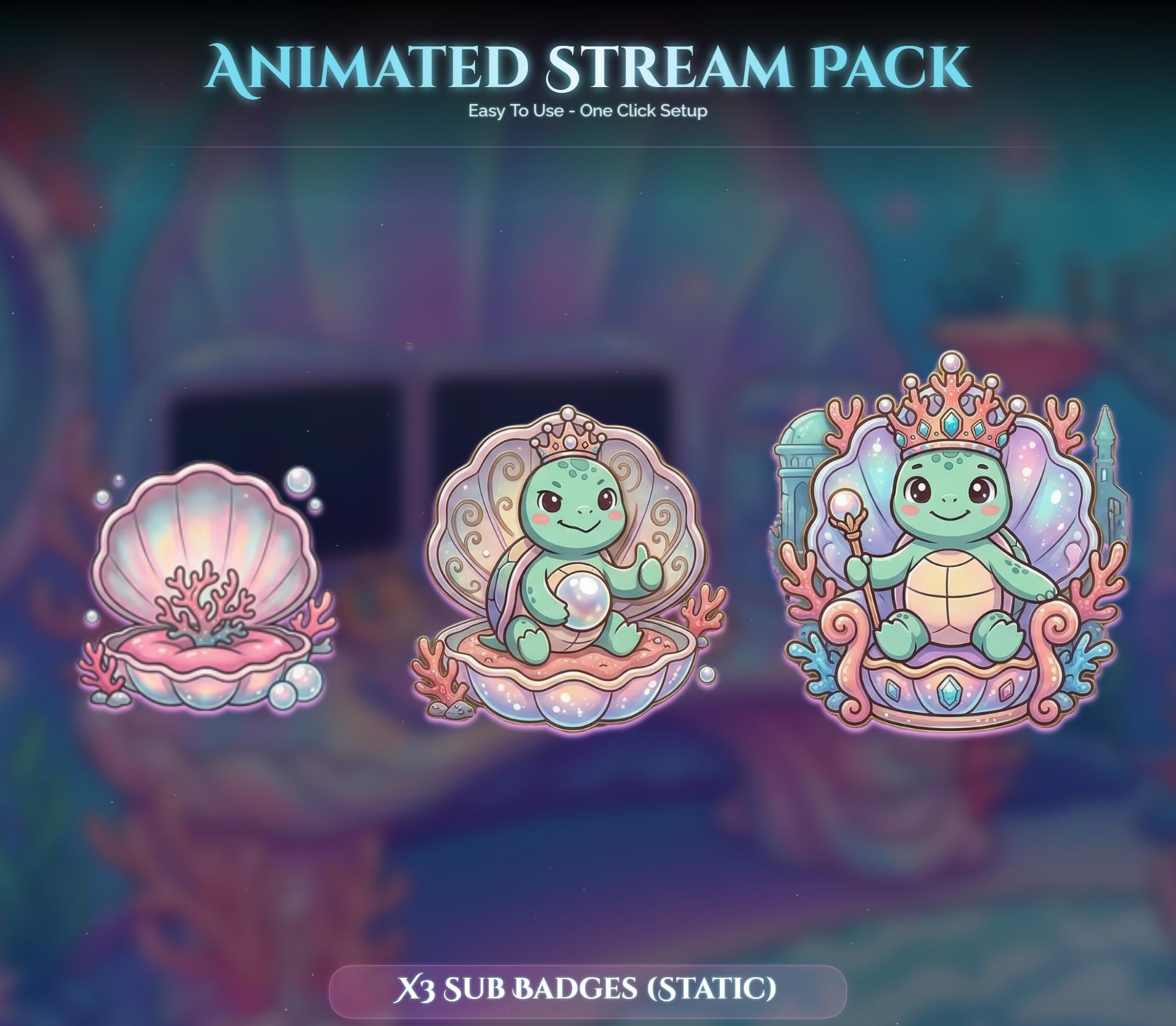 Turtle Under Sea Room Animated Stream Package — preview photo 8