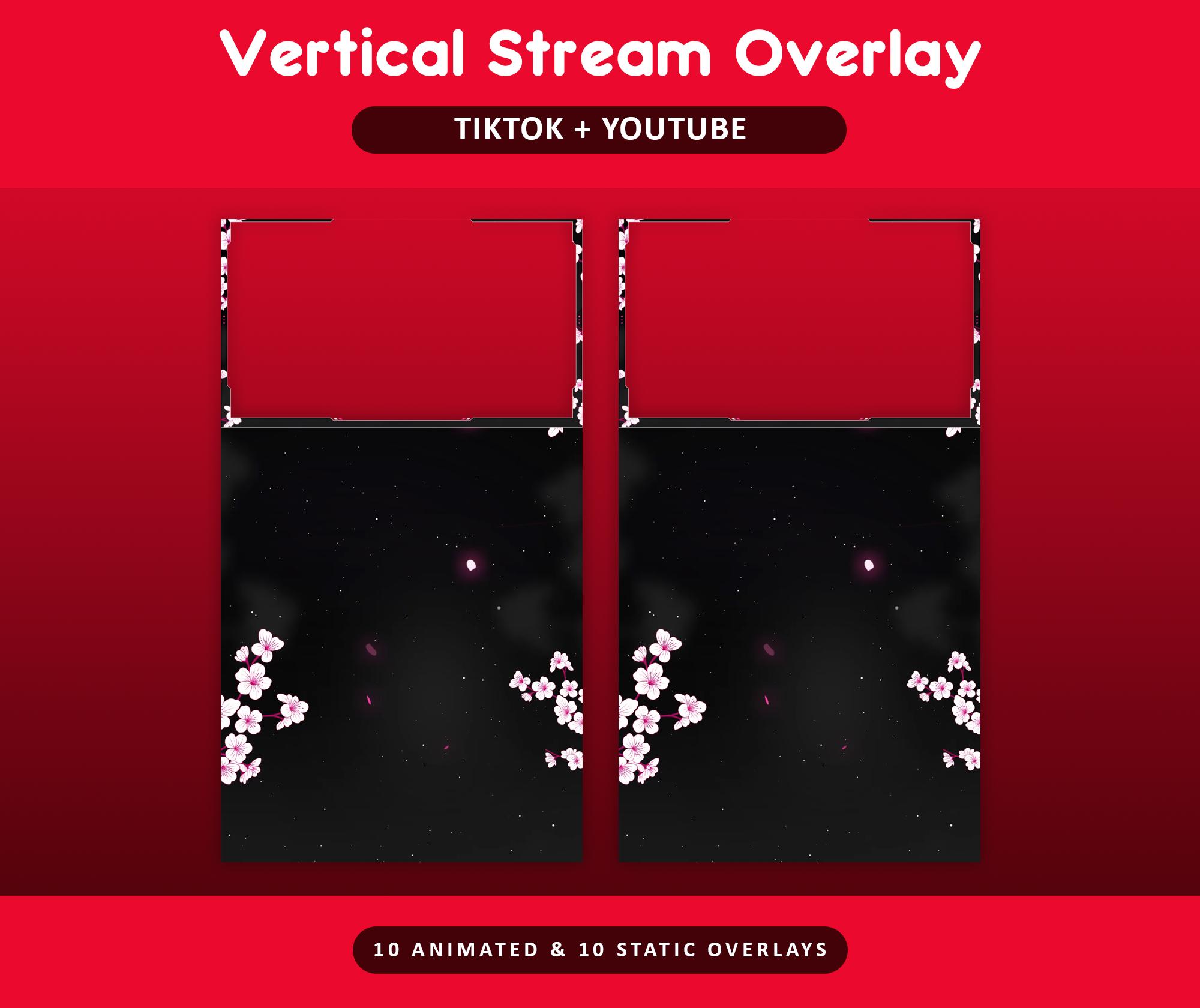 Cherry Blossom Animated TikTok Stream Overlay Package, TikTok Overlays (Digital Download) — preview photo 6