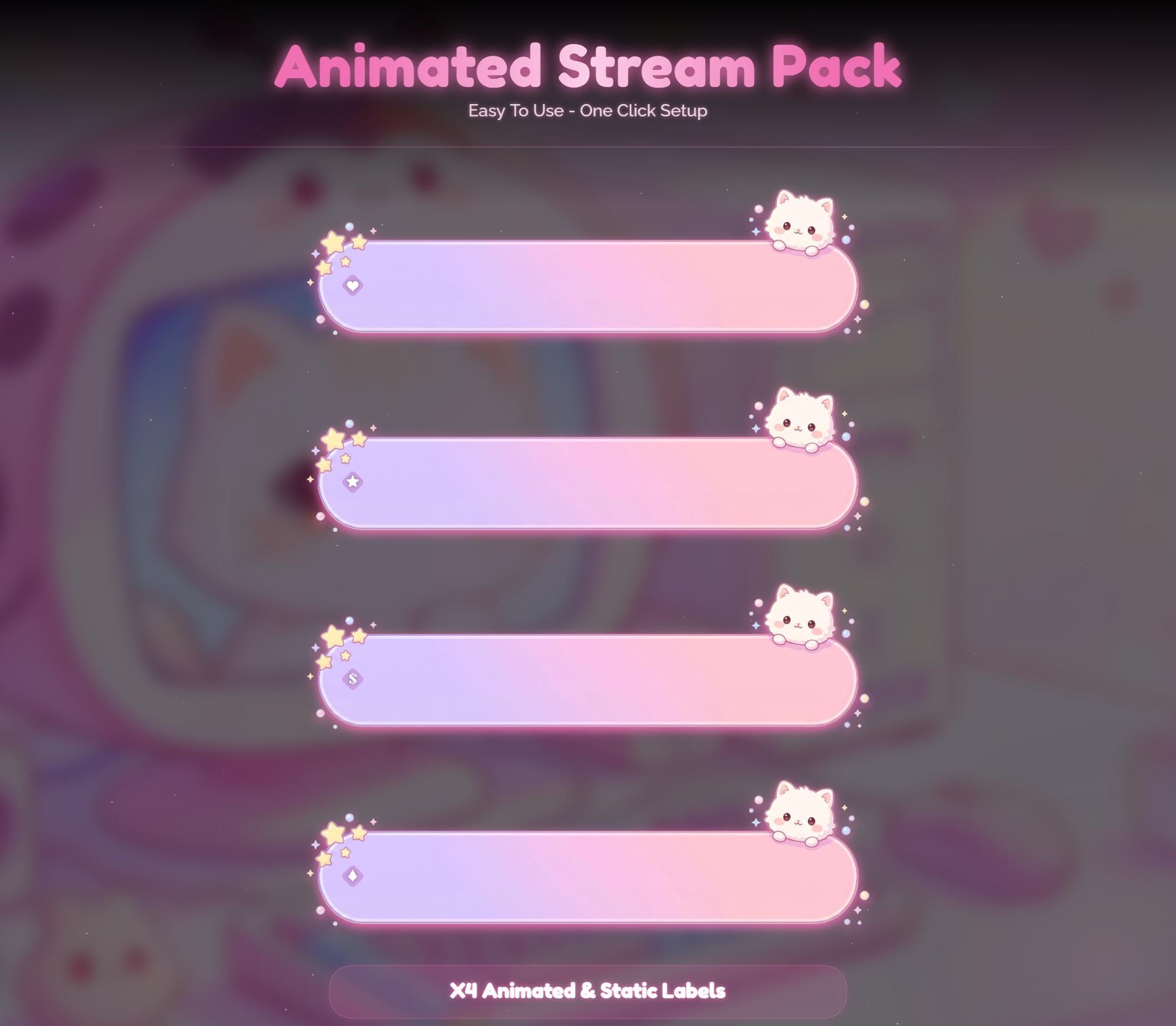 Animated Kawaii Cat Stream Pack — preview photo 8