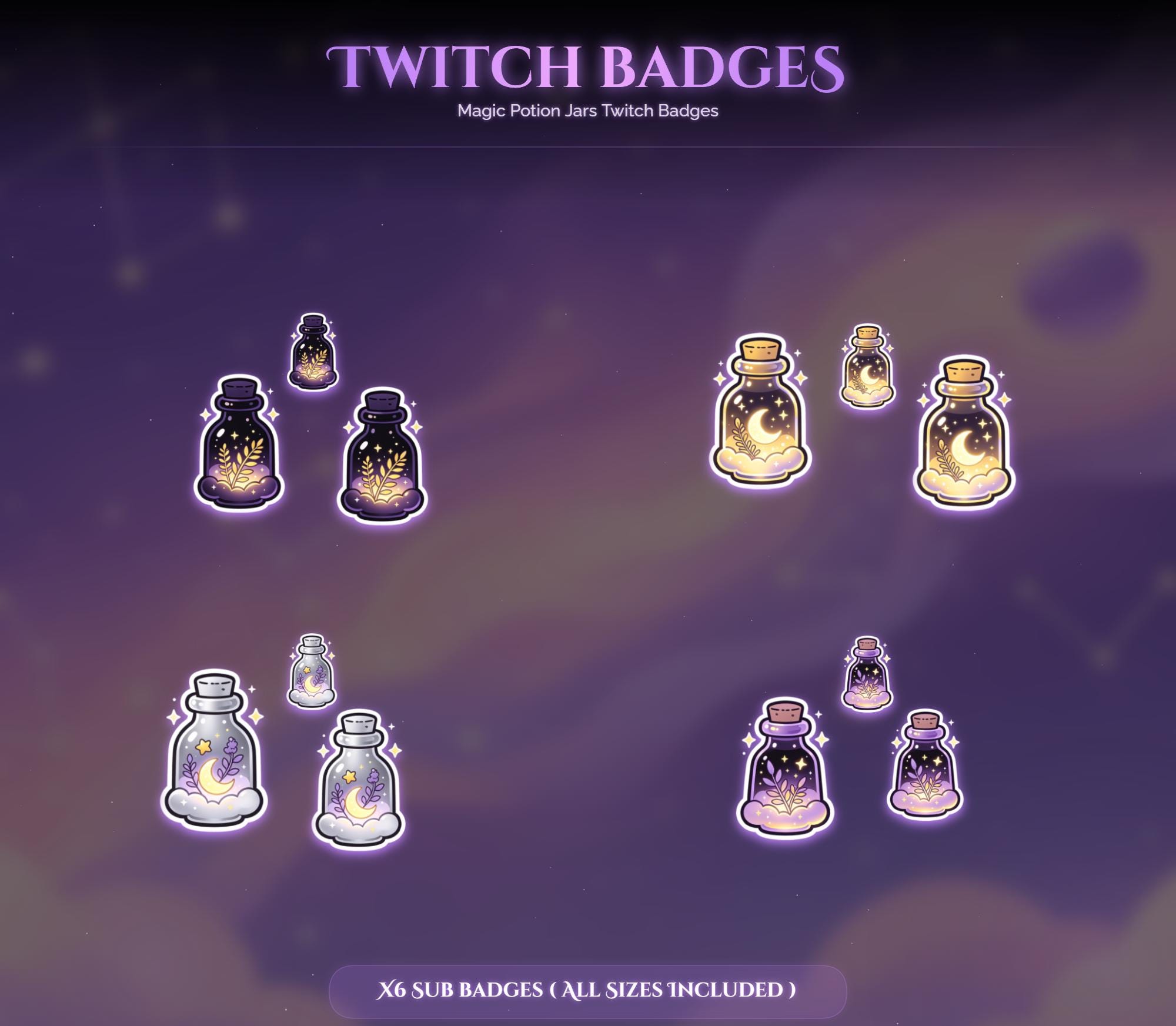 Magic Potion Jars Twitch Badges — preview photo 2