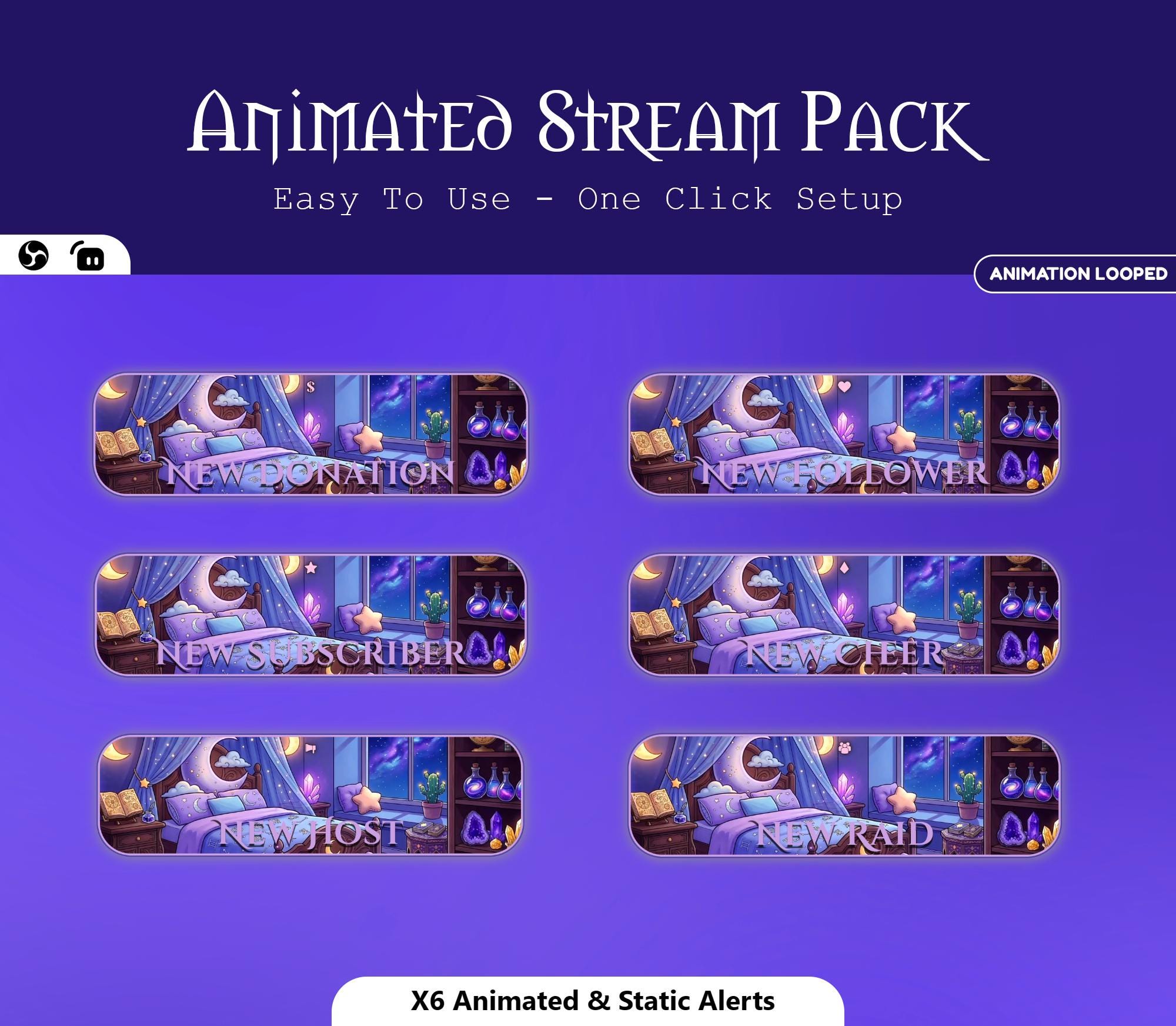 Magical Celestial Bedroom Animated Overlay — preview photo 6