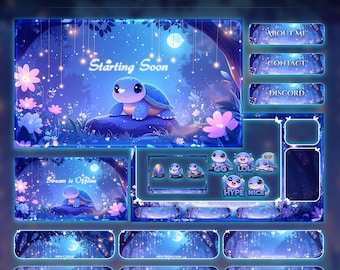 Turtle Forest Magic Animated Stream Package | Twitch Overlay | YouTube | kick | Turtle overlays