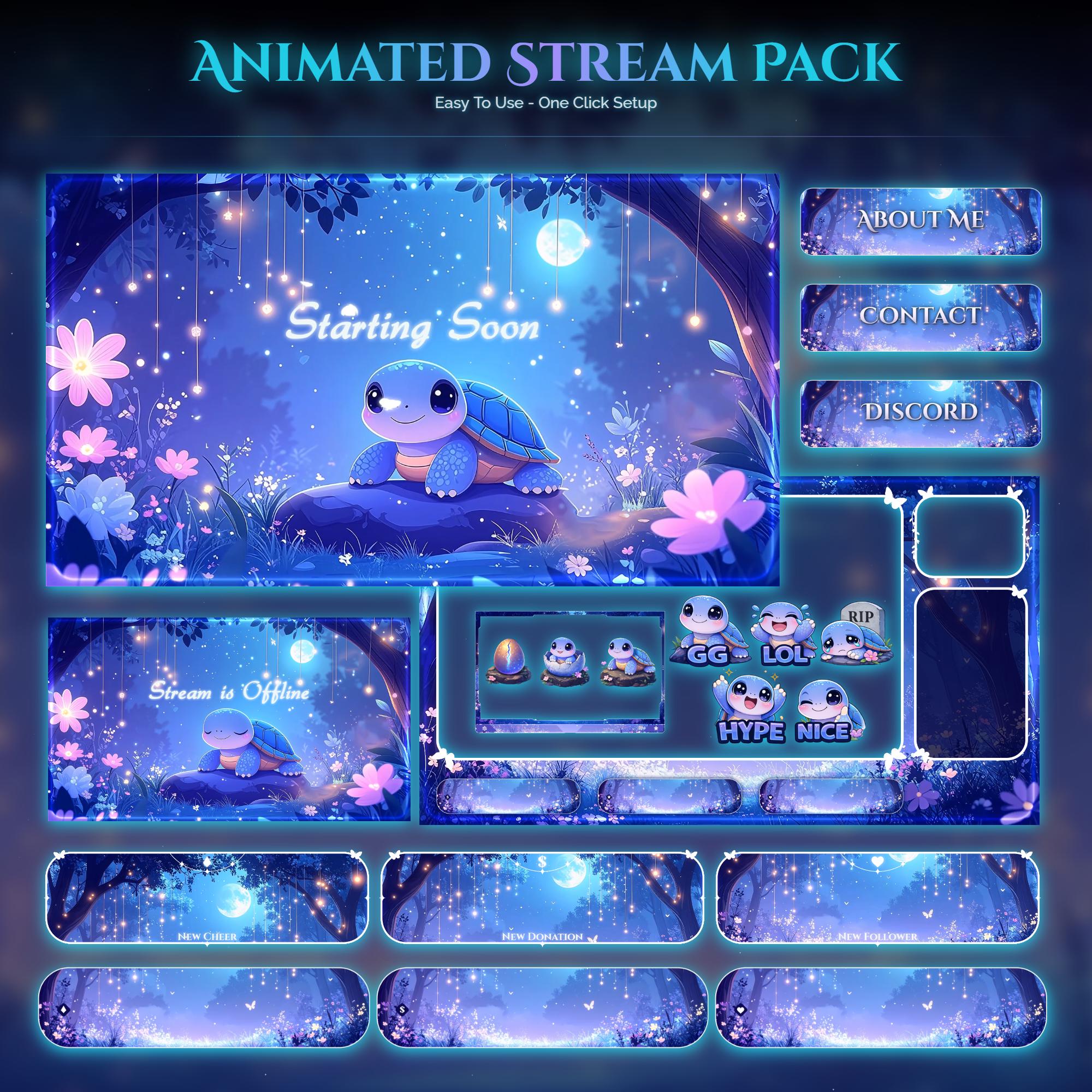 Turtle Forest Magic Animated Stream Package