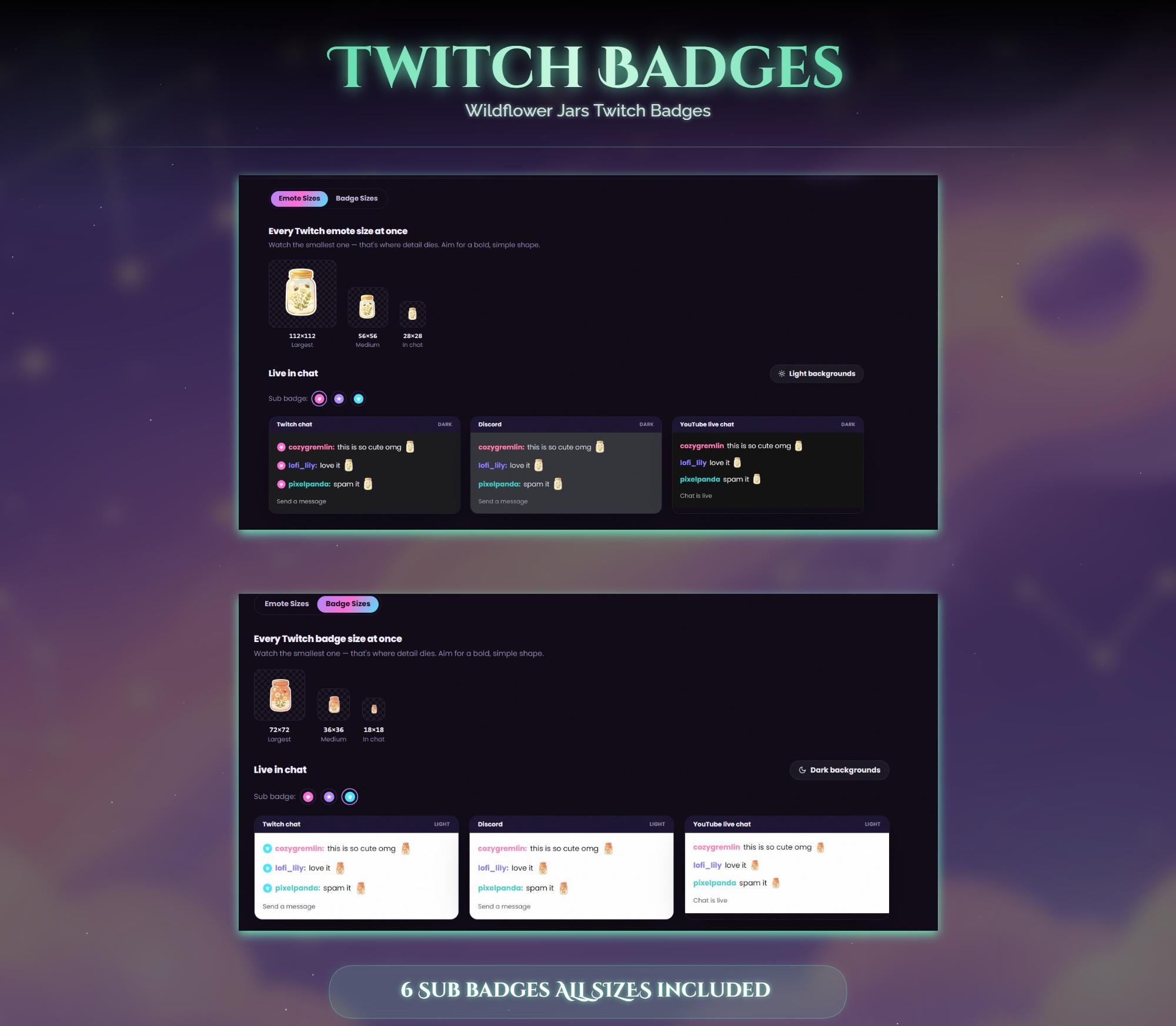 Wildflower Jars Twitch Badges — preview photo 4