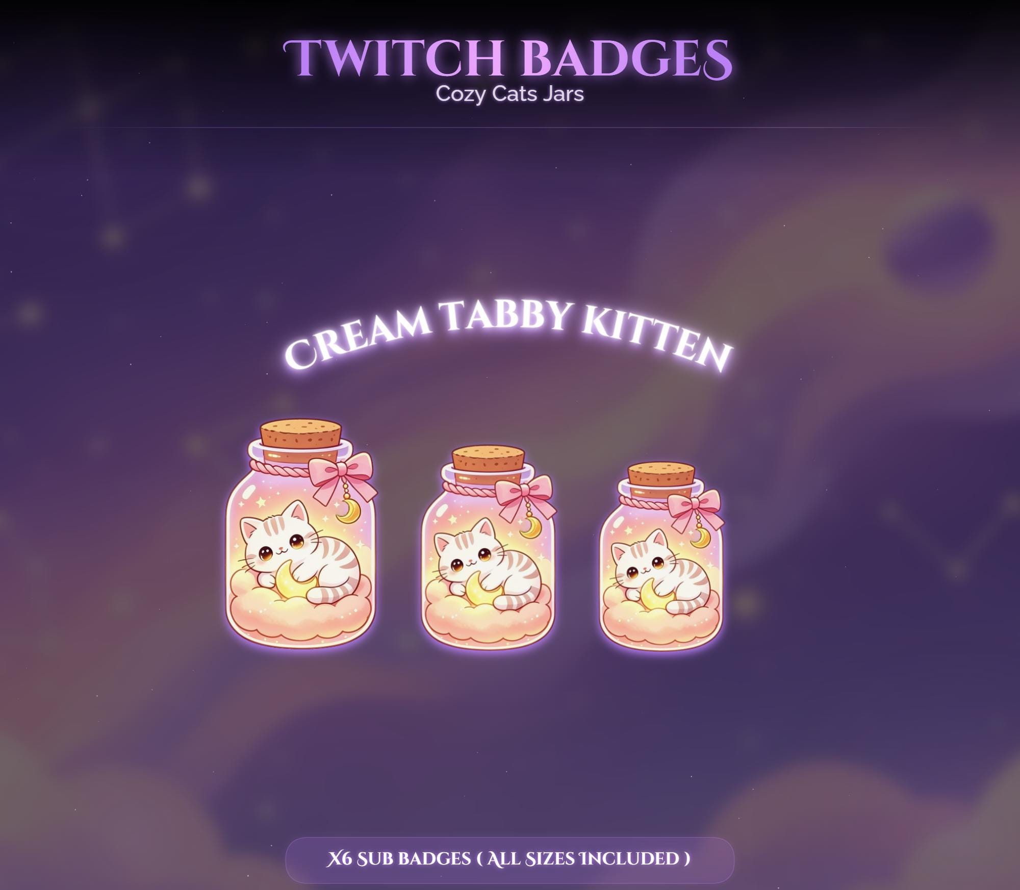 Cozy Cats Jars Twitch Sub Badges — preview photo 5