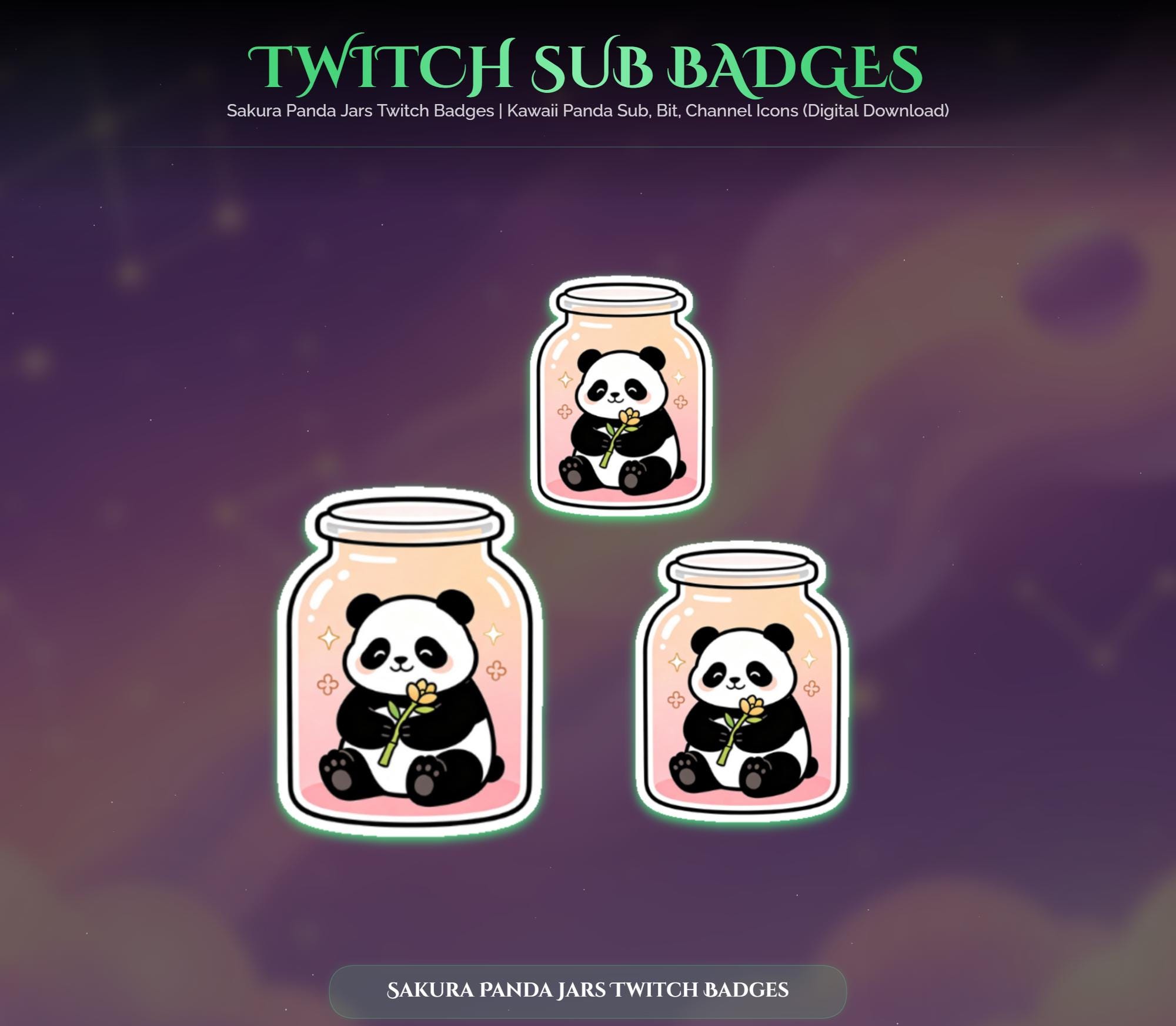 Sakura Panda Jars Twitch Badges — preview photo 4
