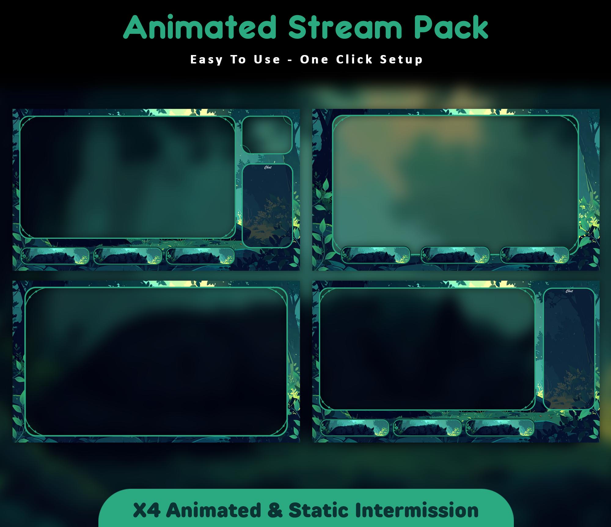 Forest Wolf Animated Stream Package: For Twitch Overlay, YouTube, Kick — preview photo 4