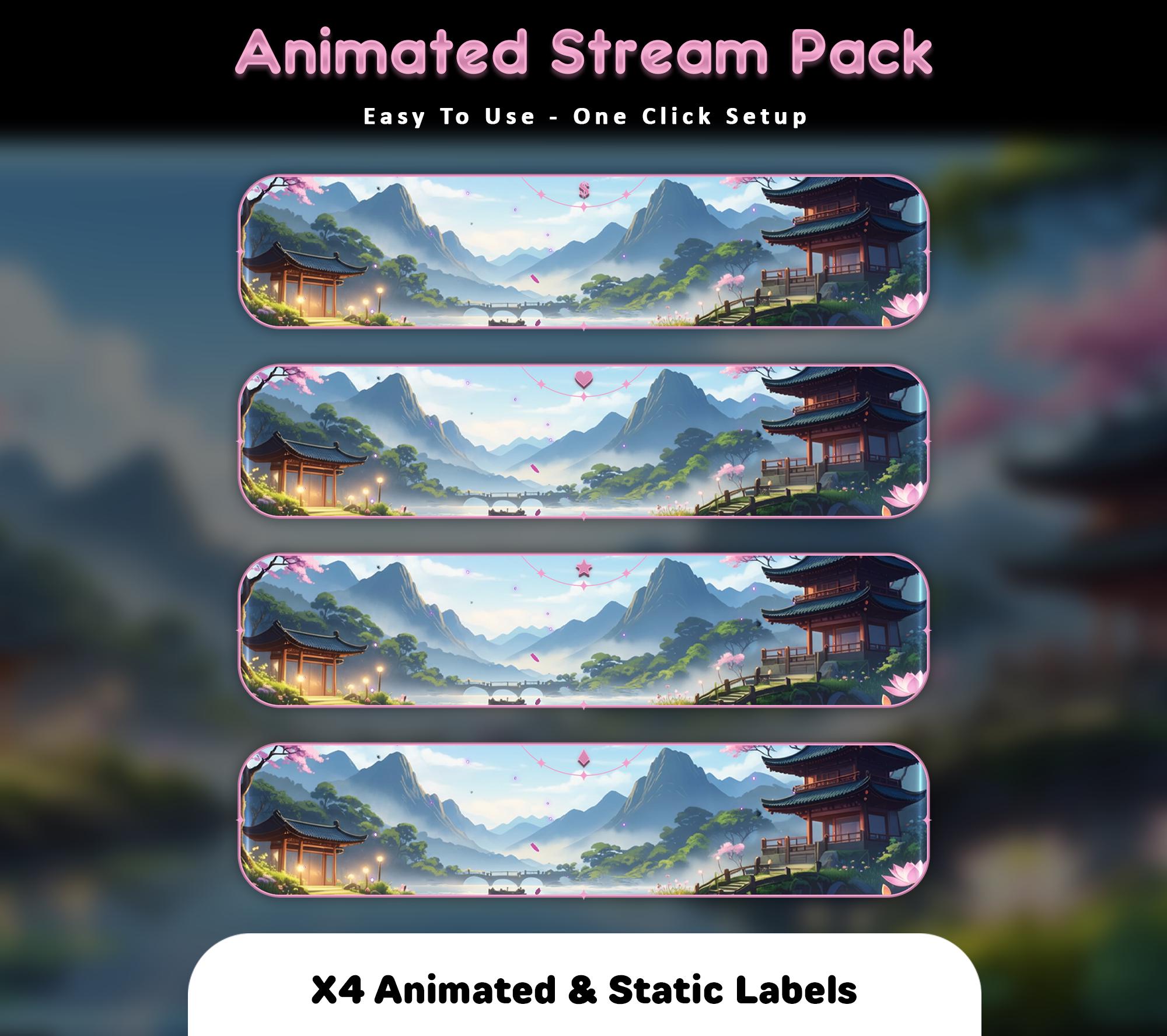Mid-day Cats Sakura Animated Stream Package: Twitch Overlay, YouTube, Kick — preview photo 10