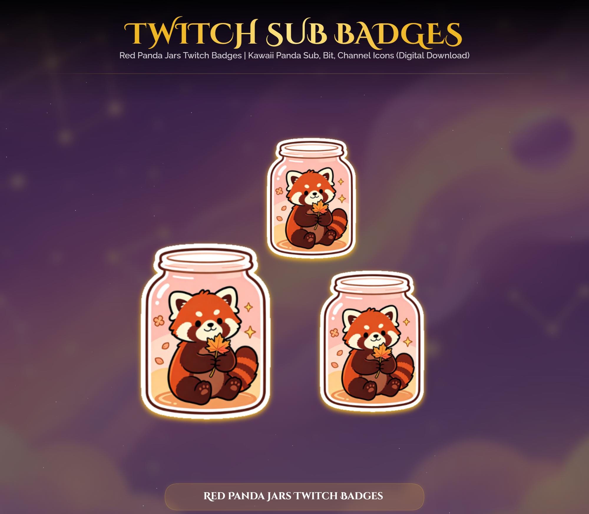 Red Panda Jars Twitch Badges — preview photo 4