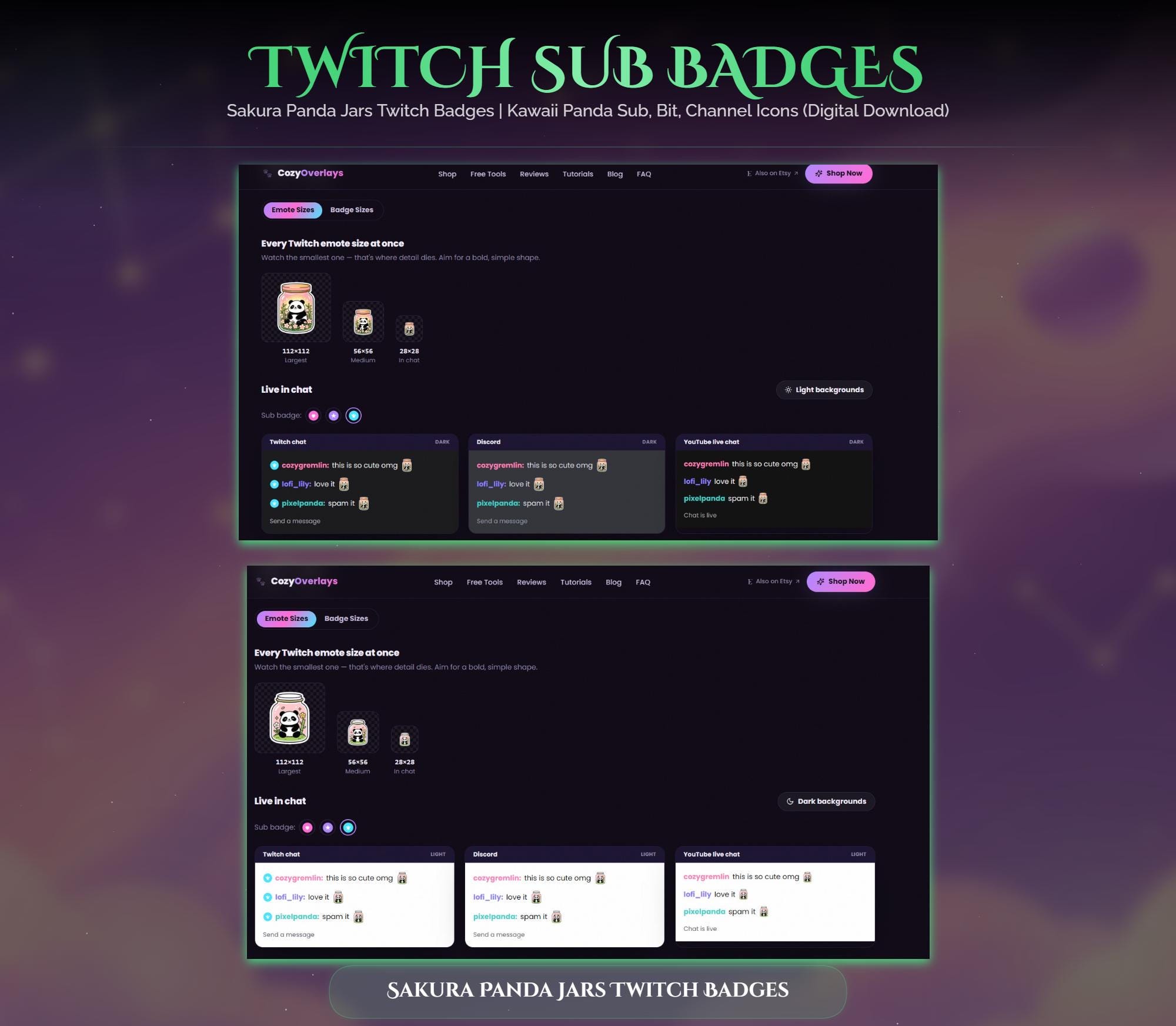 Sakura Panda Jars Twitch Badges — preview photo 10